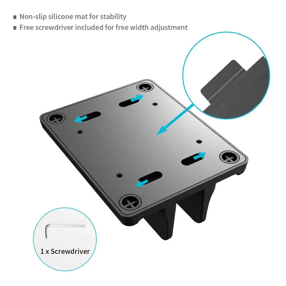 Plastic Vertical Laptop Stand Holder Adjustable 4-In-1 Dock Space-Saving