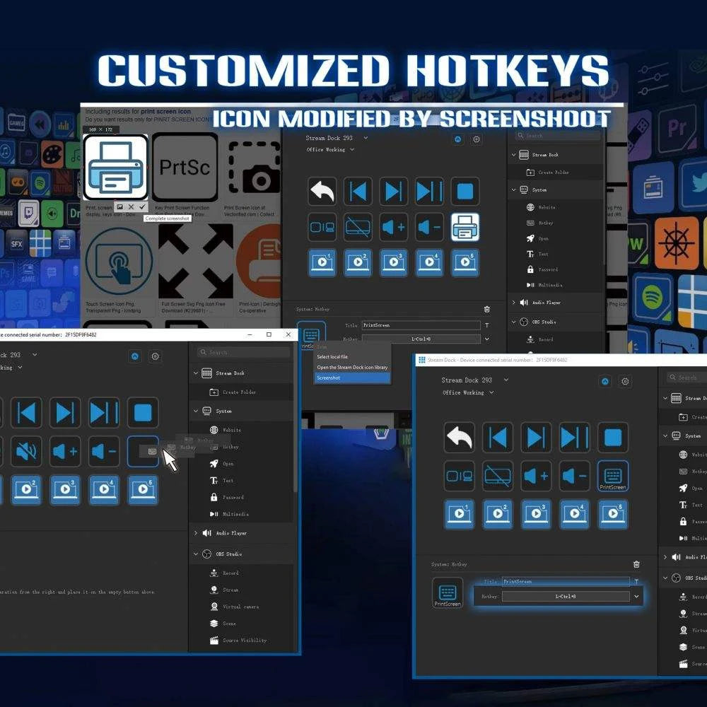 LCD Programmable Custom keyboard (15 Key Shortcut)