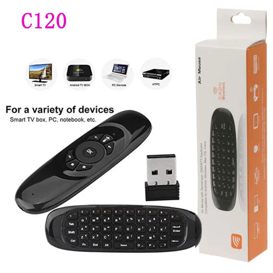Air C120 Wireless Mouse & Mini Keyboard | Double-Sided Remote Control