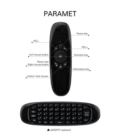 Air C120 Wireless Mouse & Mini Keyboard | Double-Sided Remote Control