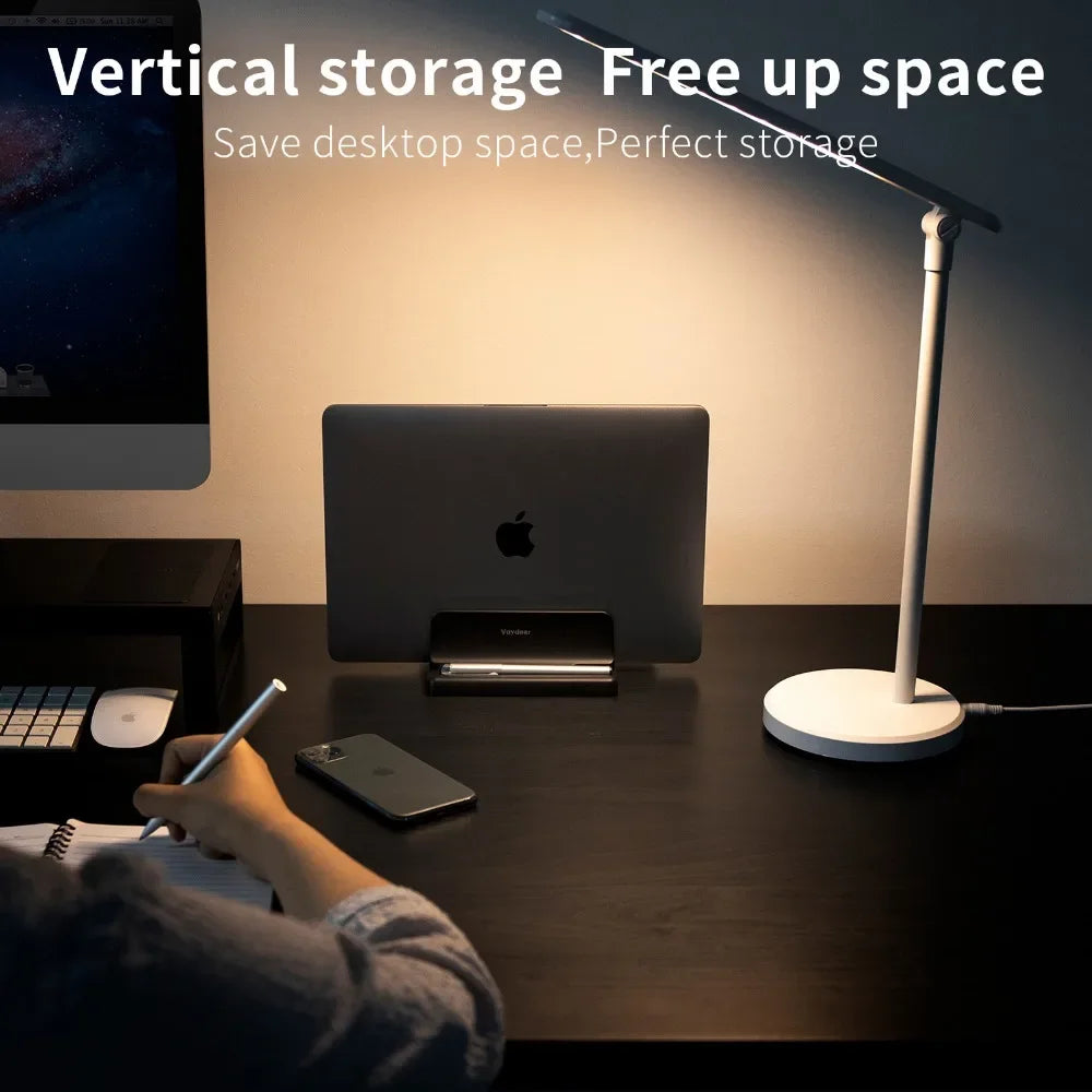 Plastic Vertical Laptop Stand Holder Adjustable 4-In-1 Dock Space-Saving